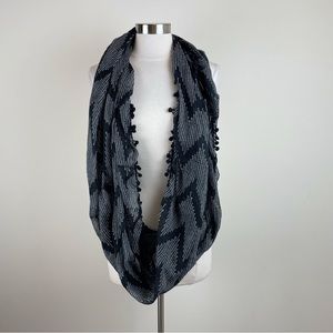 Nicole Marciano Black White Polka Dot Chevron Scarf Wrap Women